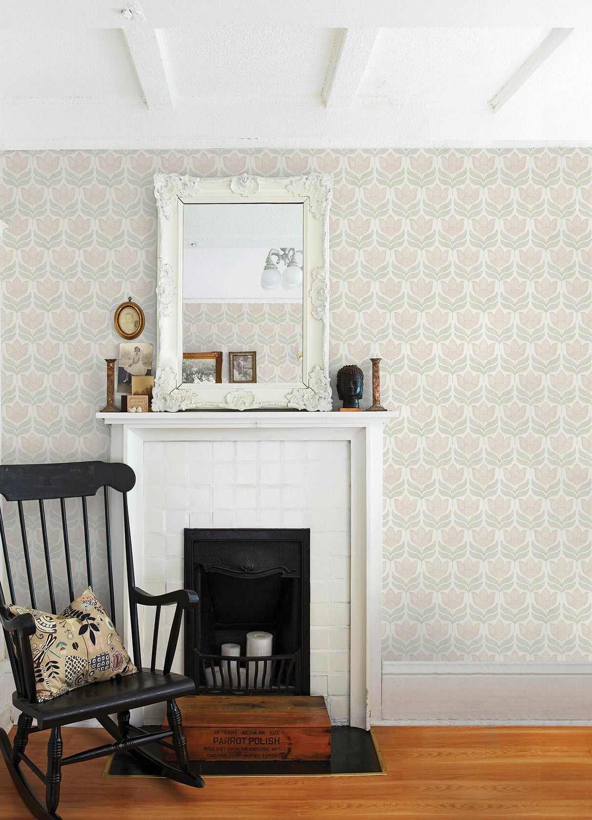 York Cathal Blush Tulip Block Print Wallpaper
