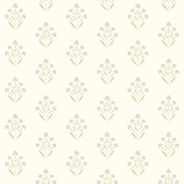 York Kova Yellow Floral Crest Wallpaper