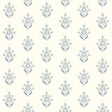 York Kova Blue Floral Crest Wallpaper