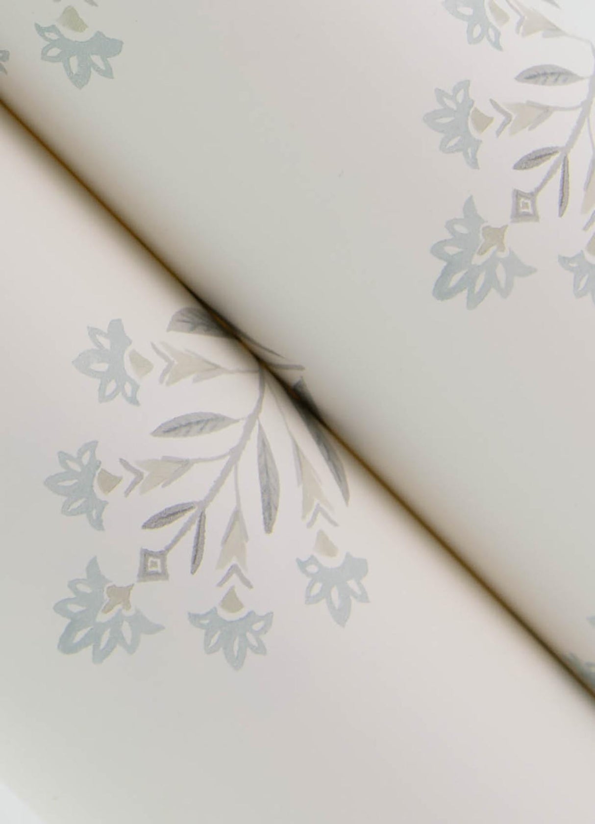 York Kova Blue Floral Crest Wallpaper