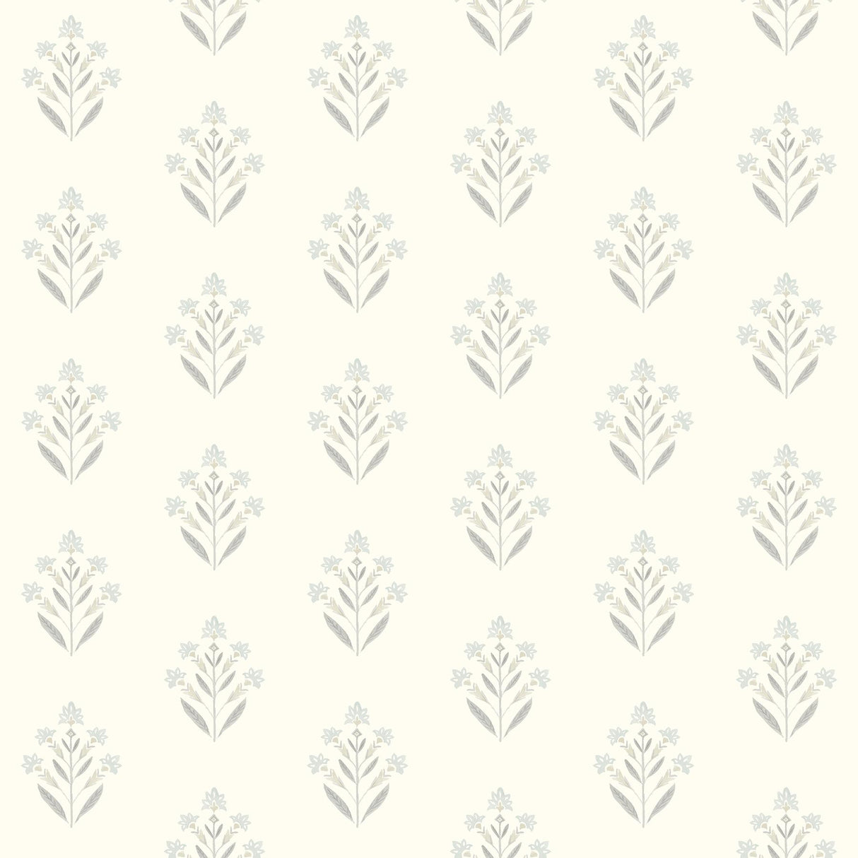 York Kova Light Blue Floral Crest Wallpaper