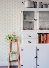 York Kova Light Blue Floral Crest Wallpaper