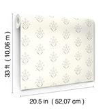 York Kova Light Blue Floral Crest Wallpaper
