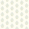 York Kova Aquamarine Floral Crest Wallpaper