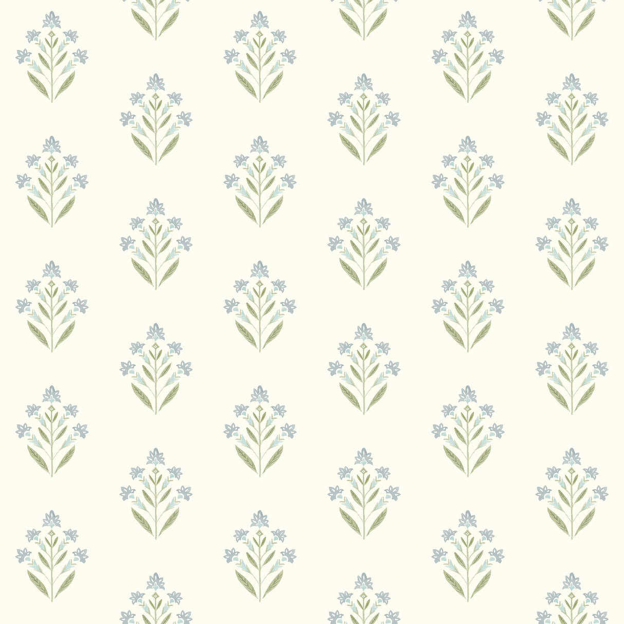 York Kova Aquamarine Floral Crest Wallpaper