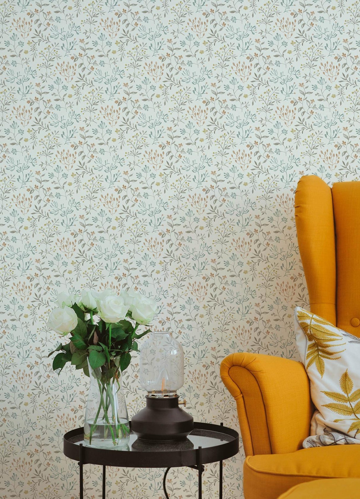 York Tarragon Pastel Dainty Meadow Wallpaper