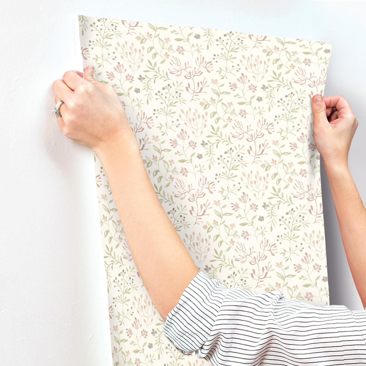 York Tarragon Blush Dainty Meadow Wallpaper