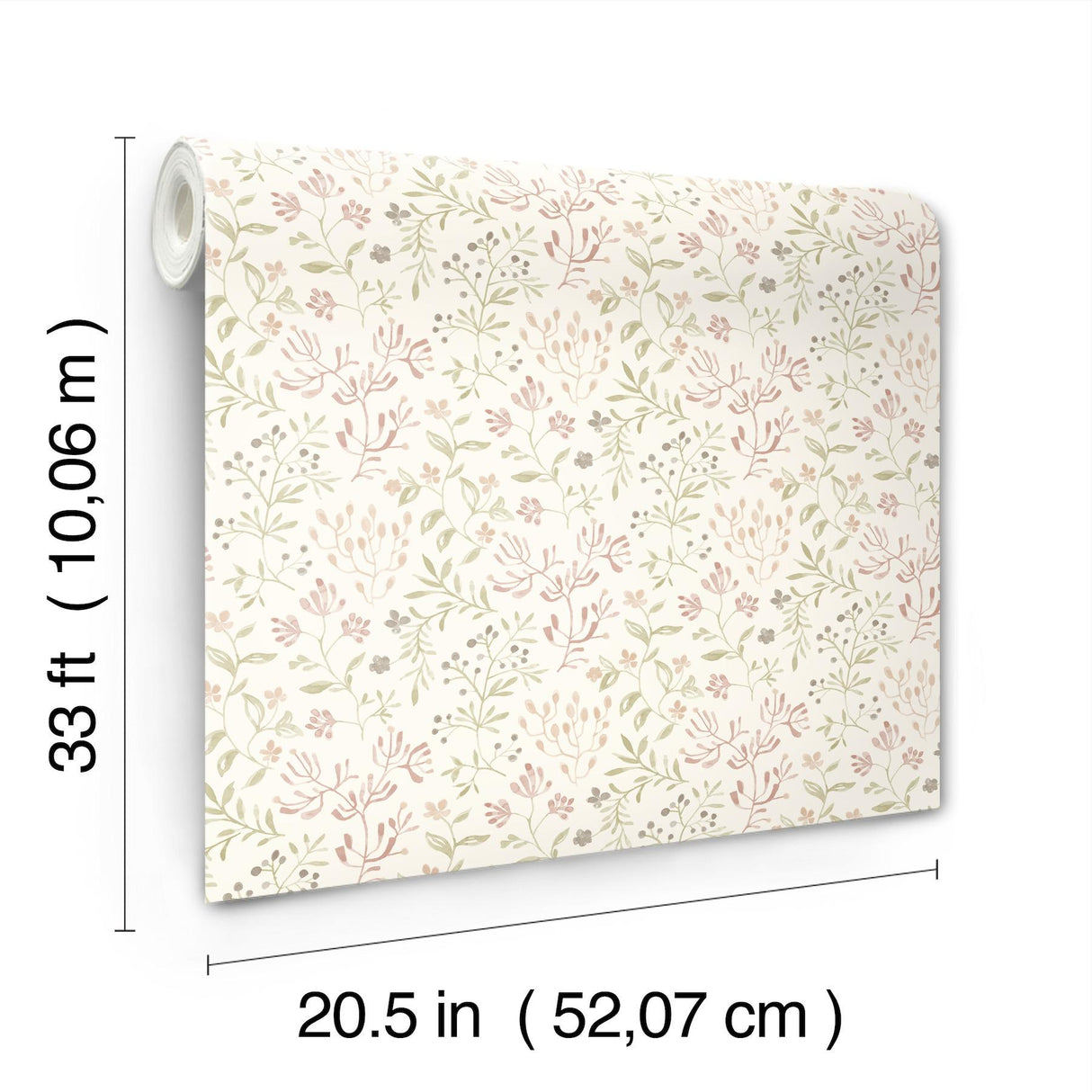 York Tarragon Blush Dainty Meadow Wallpaper