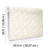 York Tarragon Blush Dainty Meadow Wallpaper