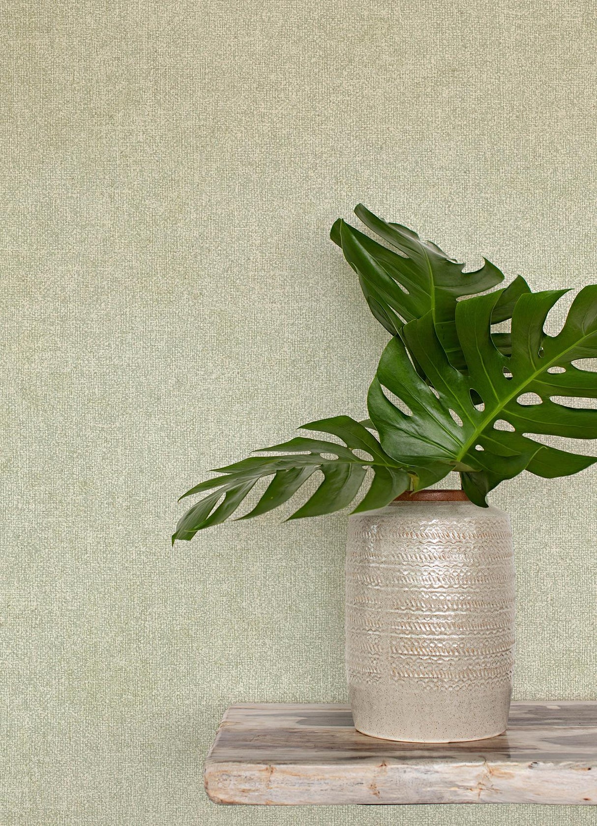 York Homespun Green Textured Wallpaper