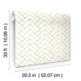 York Oswin Teal Tiered Herringbone Wallpaper