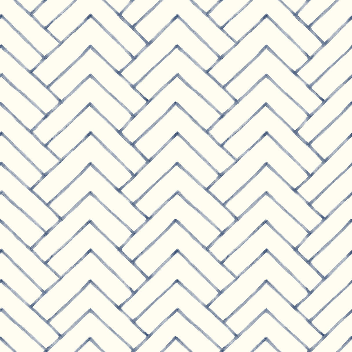 York Oswin Navy Tiered Herringbone Wallpaper