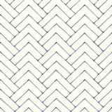 York Oswin Navy Tiered Herringbone Wallpaper