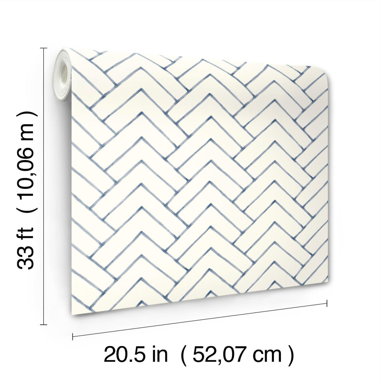 York Oswin Navy Tiered Herringbone Wallpaper