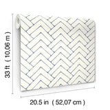 York Oswin Navy Tiered Herringbone Wallpaper
