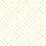 York Oswin Light Yellow Tiered Herringbone Wallpaper