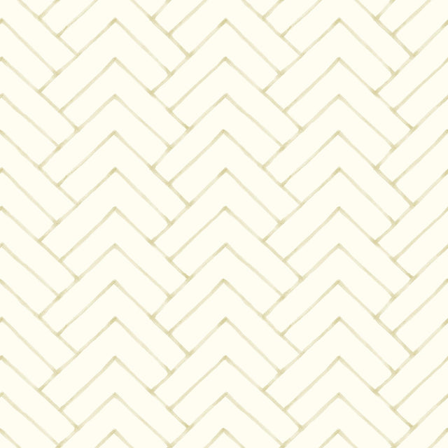 York Oswin Light Yellow Tiered Herringbone Wallpaper