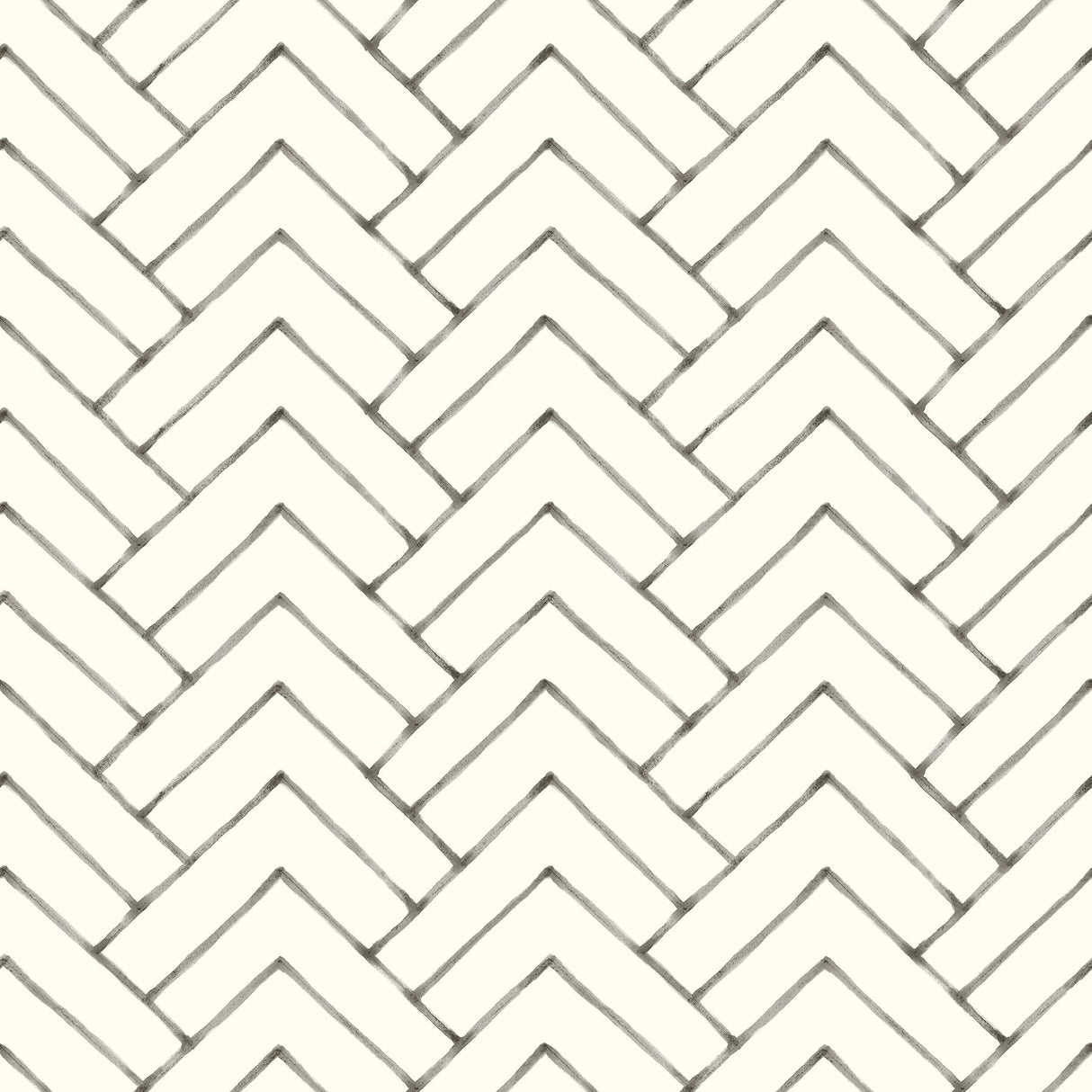 York Oswin Black Tiered Herringbone Wallpaper