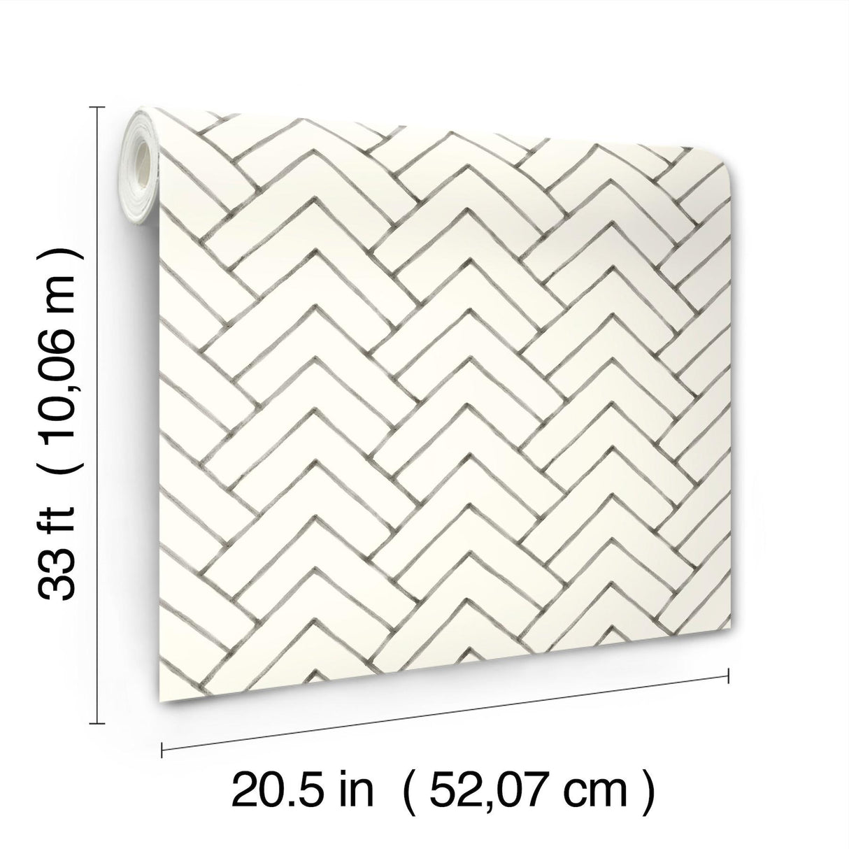 York Oswin Black Tiered Herringbone Wallpaper