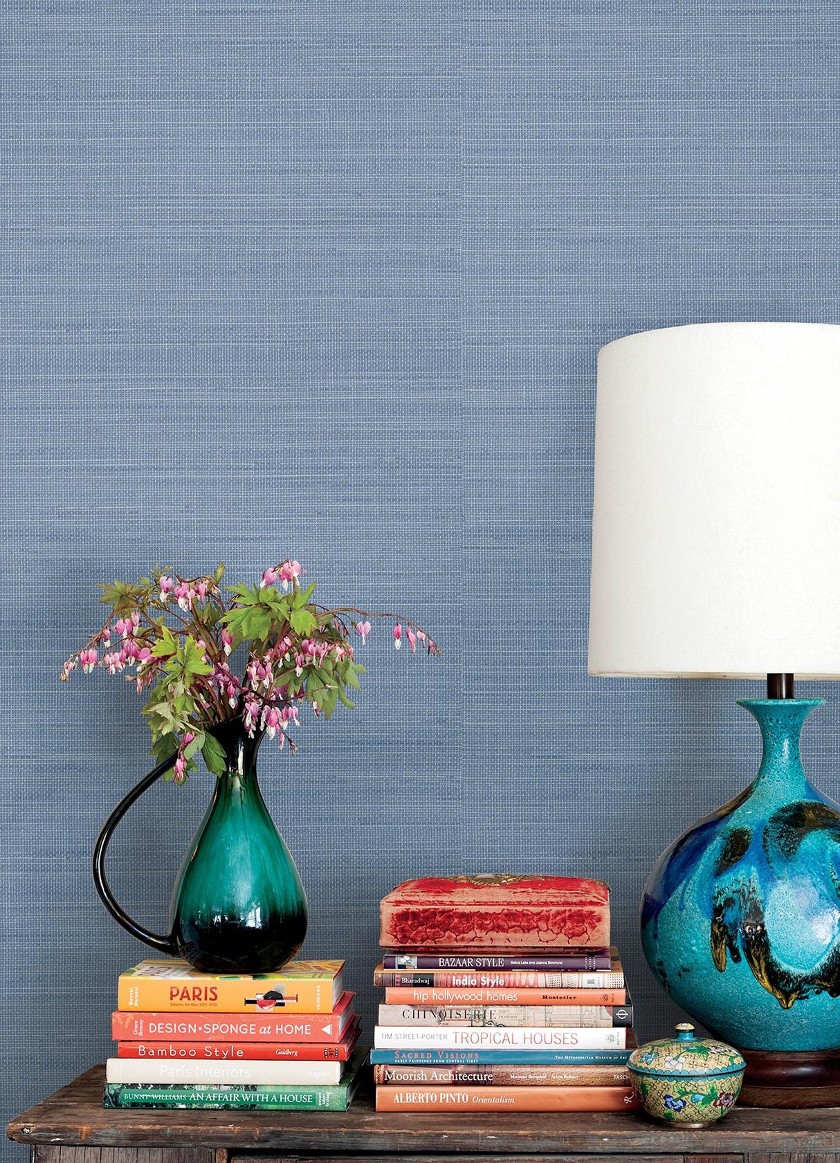 York Spinnaker Denim Netting Wallpaper