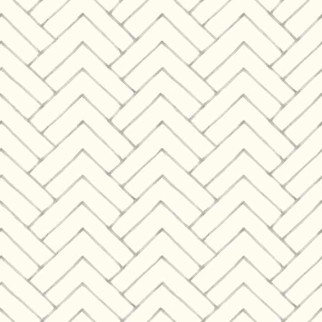 York Oswin Grey Tiered Herringbone Wallpaper