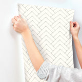 York Oswin Grey Tiered Herringbone Wallpaper
