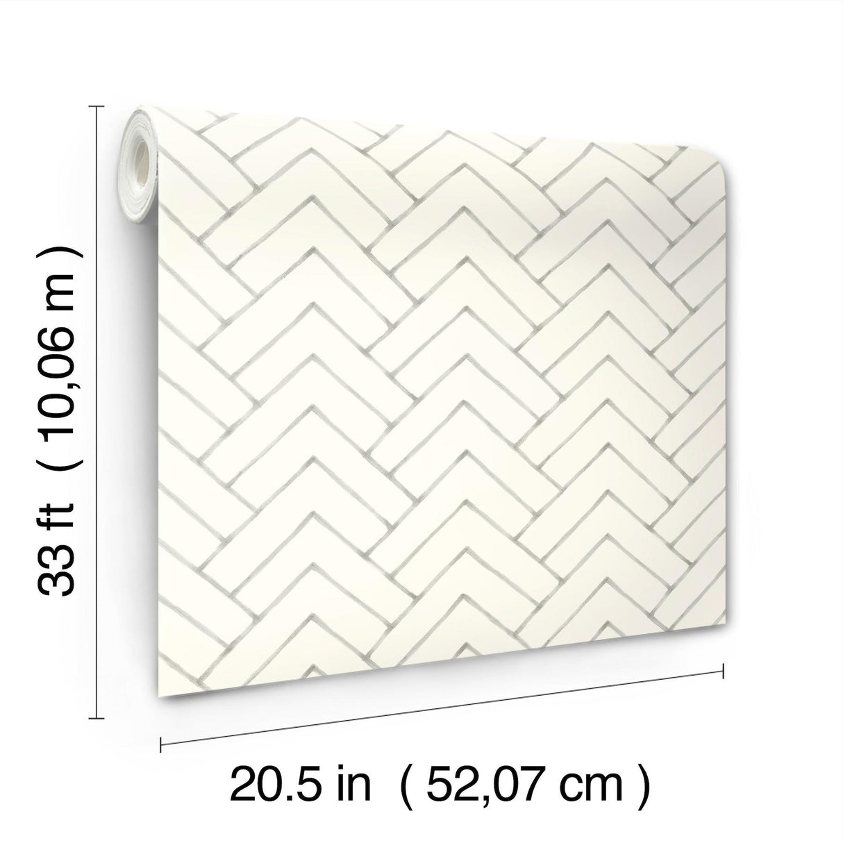 York Oswin Grey Tiered Herringbone Wallpaper
