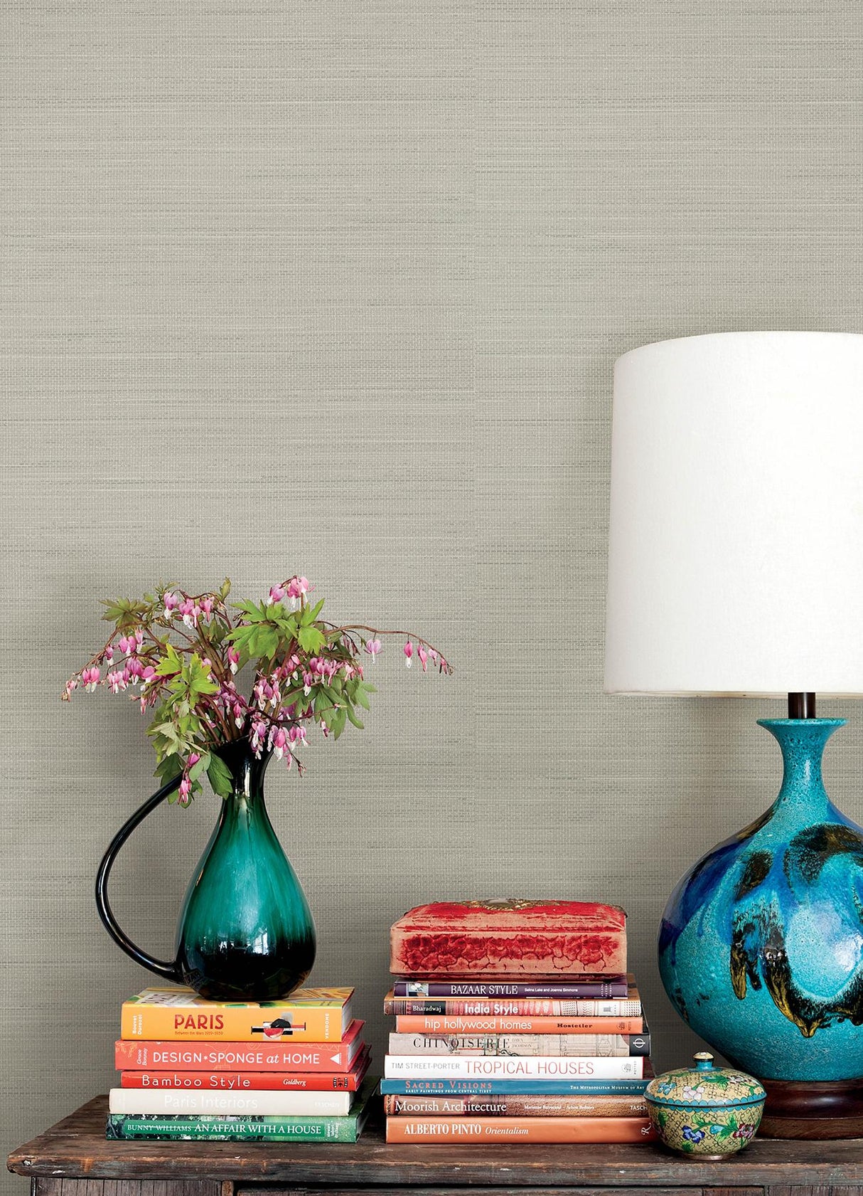 York Spinnaker Charcoal Netting Wallpaper