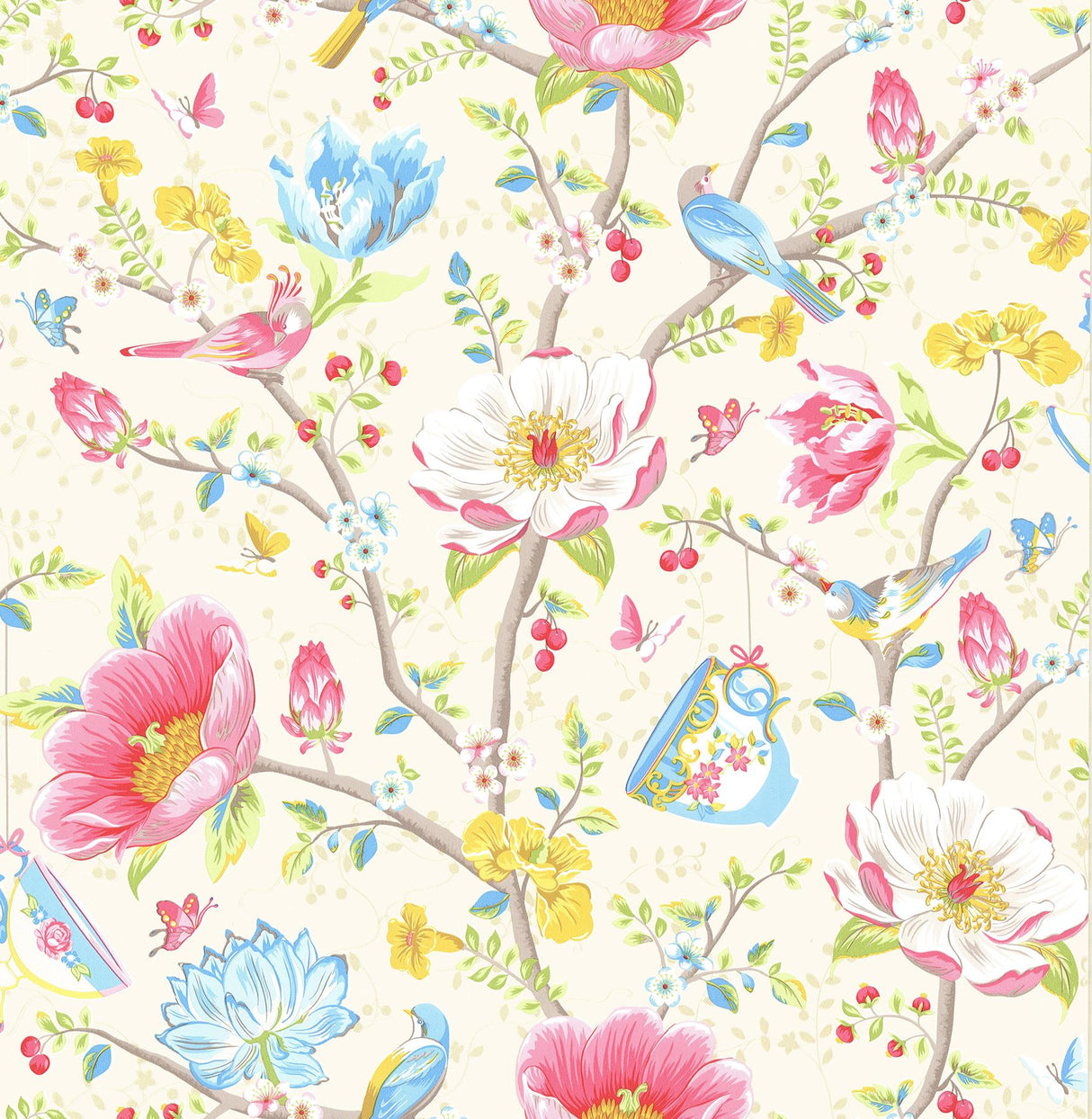 York Leizu Cream Chinese Garden Wallpaper