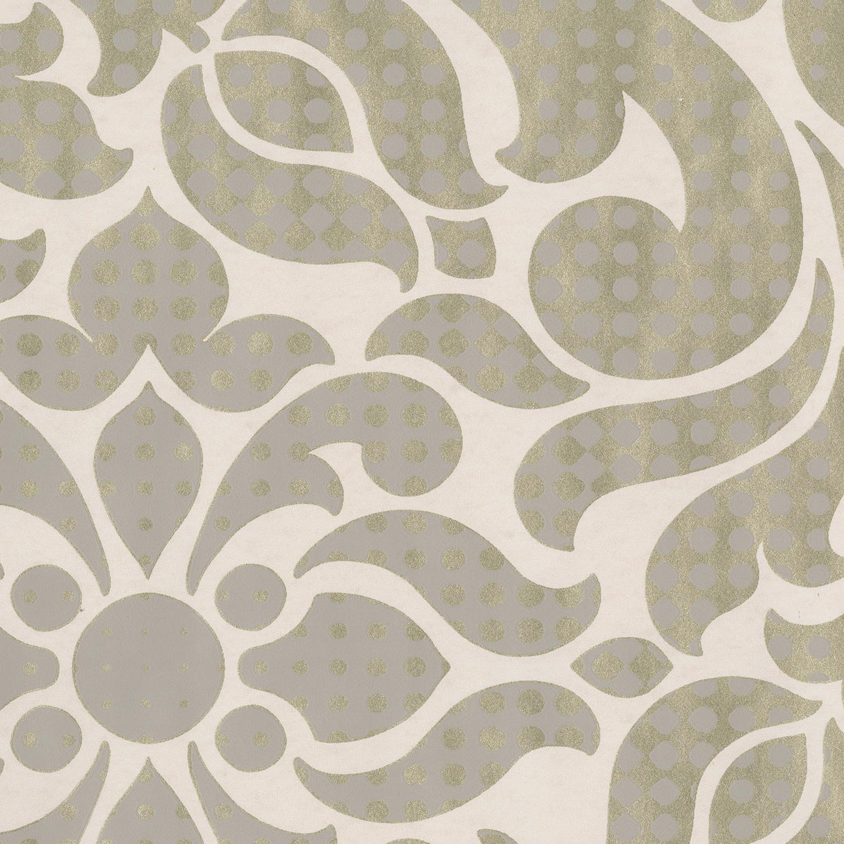 York Leanne Gold Metallic Dot Medallion Wallpaper