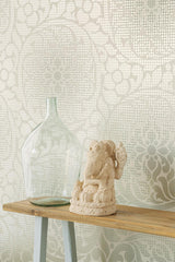 York Leanne Gold Metallic Dot Medallion Wallpaper