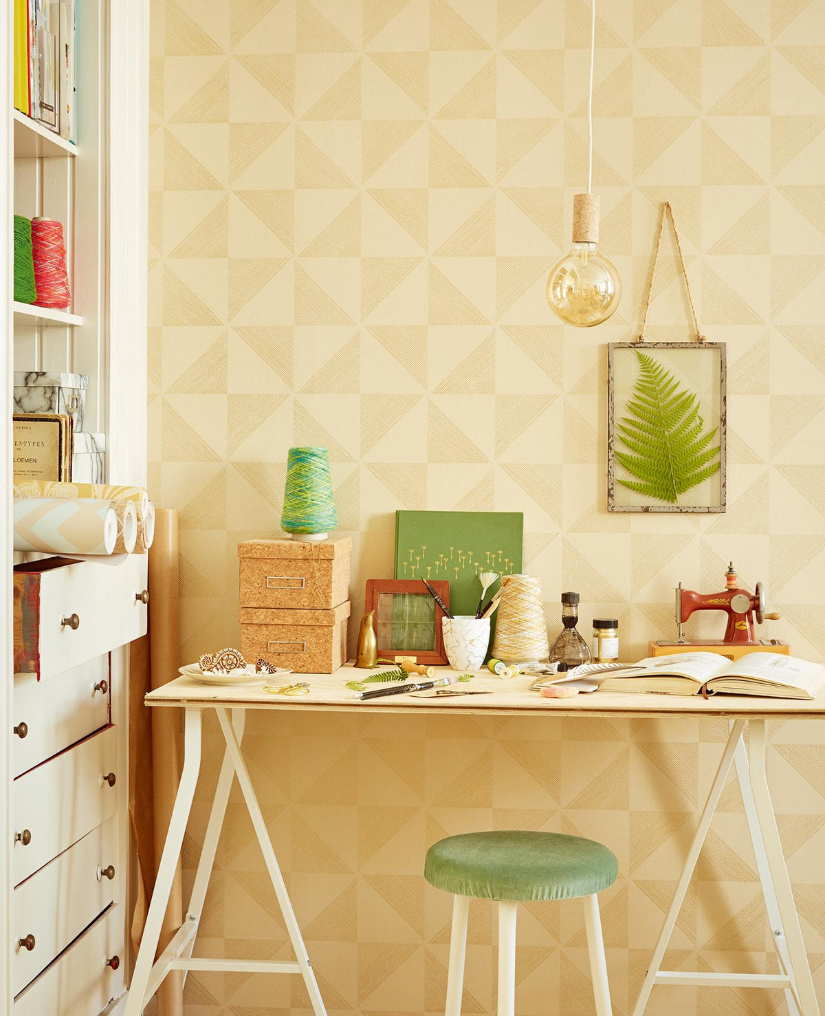 York Mont Gold Geometric Wallpaper