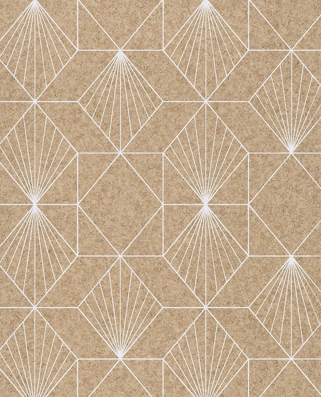 York Halcyon Neutral Geometric Wallpaper