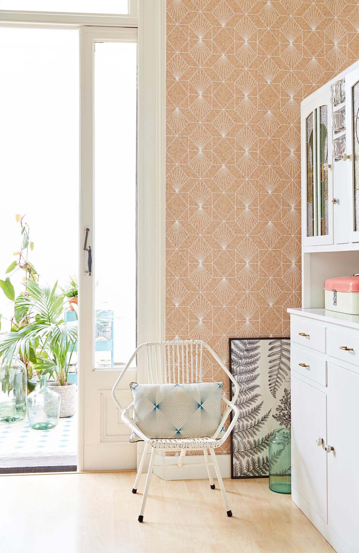 York Halcyon Neutral Geometric Wallpaper
