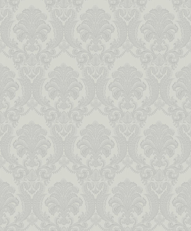 York Renatta Silver Damask Wallpaper