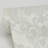 York Renatta Silver Damask Wallpaper