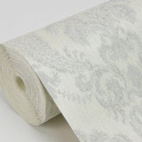 York Renatta Silver Damask Wallpaper
