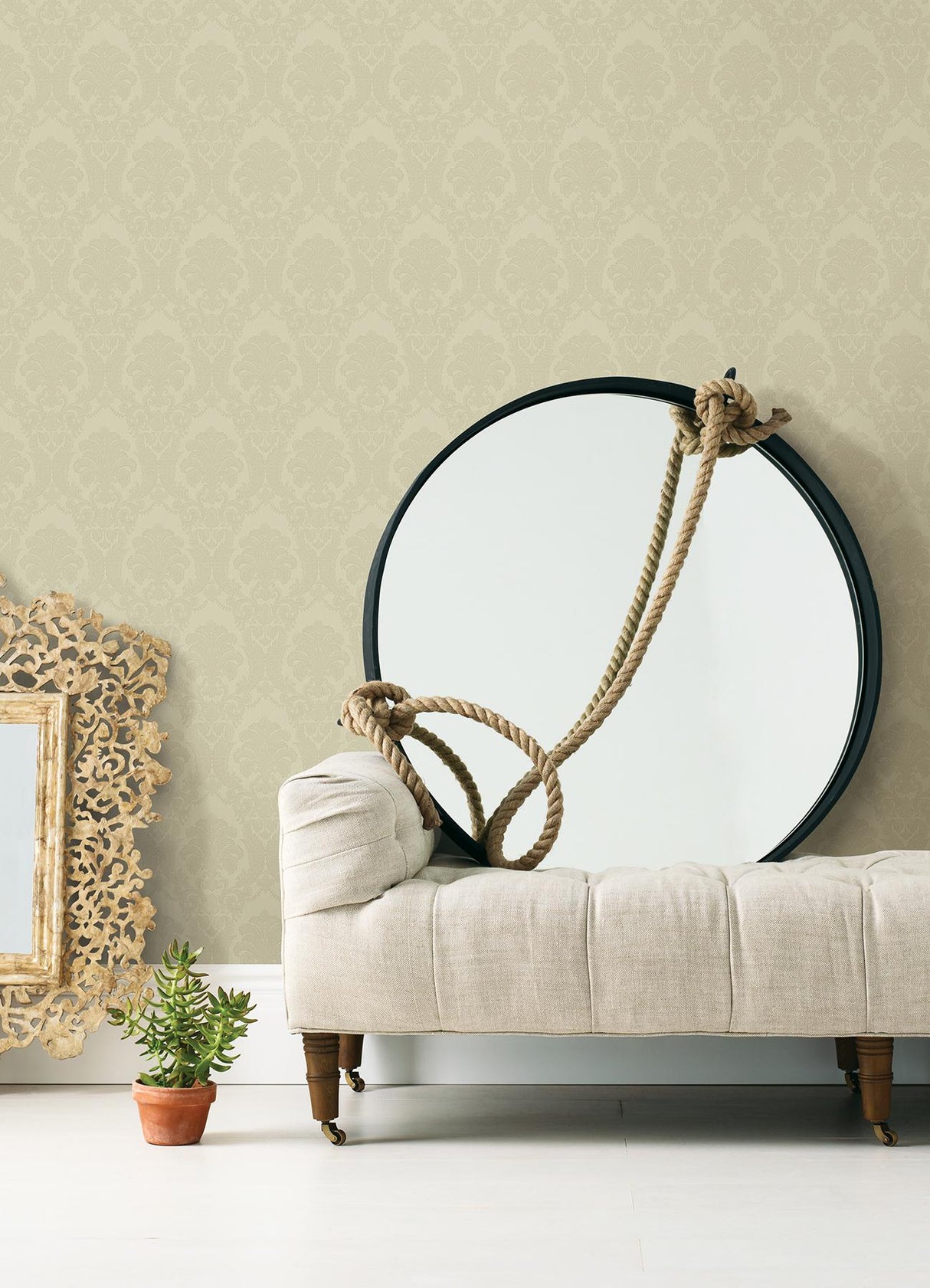 York Renatta Gold Damask Wallpaper