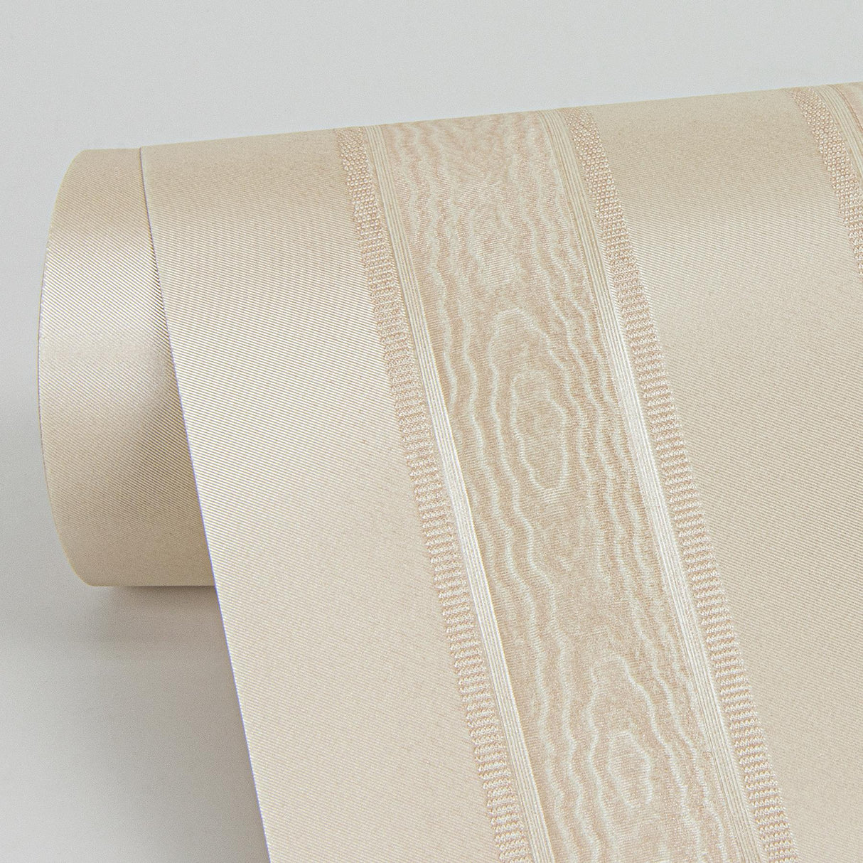York Zeta Peach Moire Stripe Wallpaper