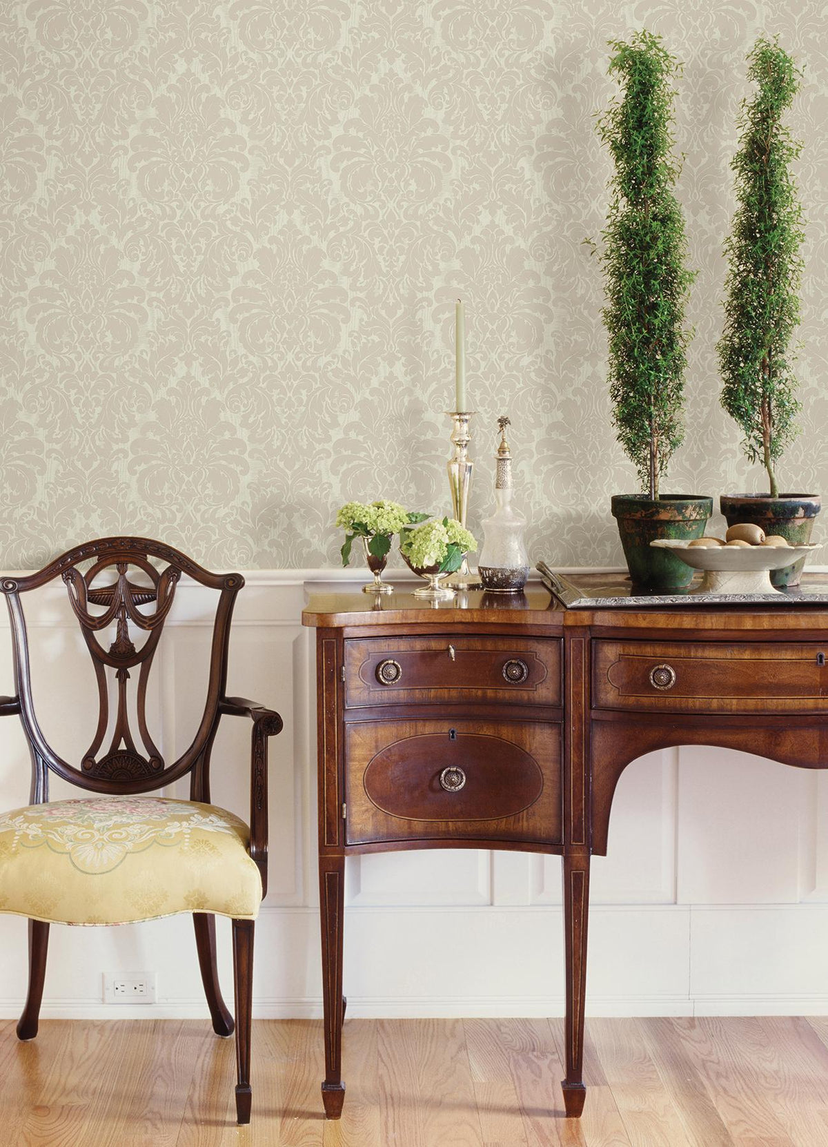 York Betina Cream Damask Wallpaper