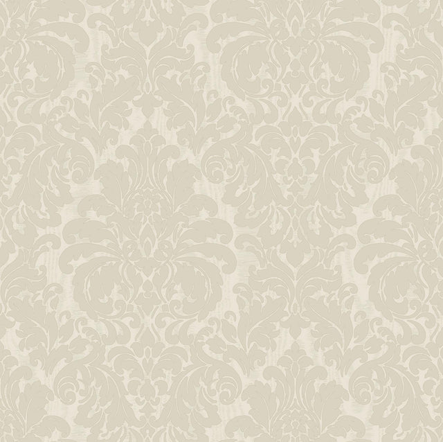 York Betina White Damask Wallpaper