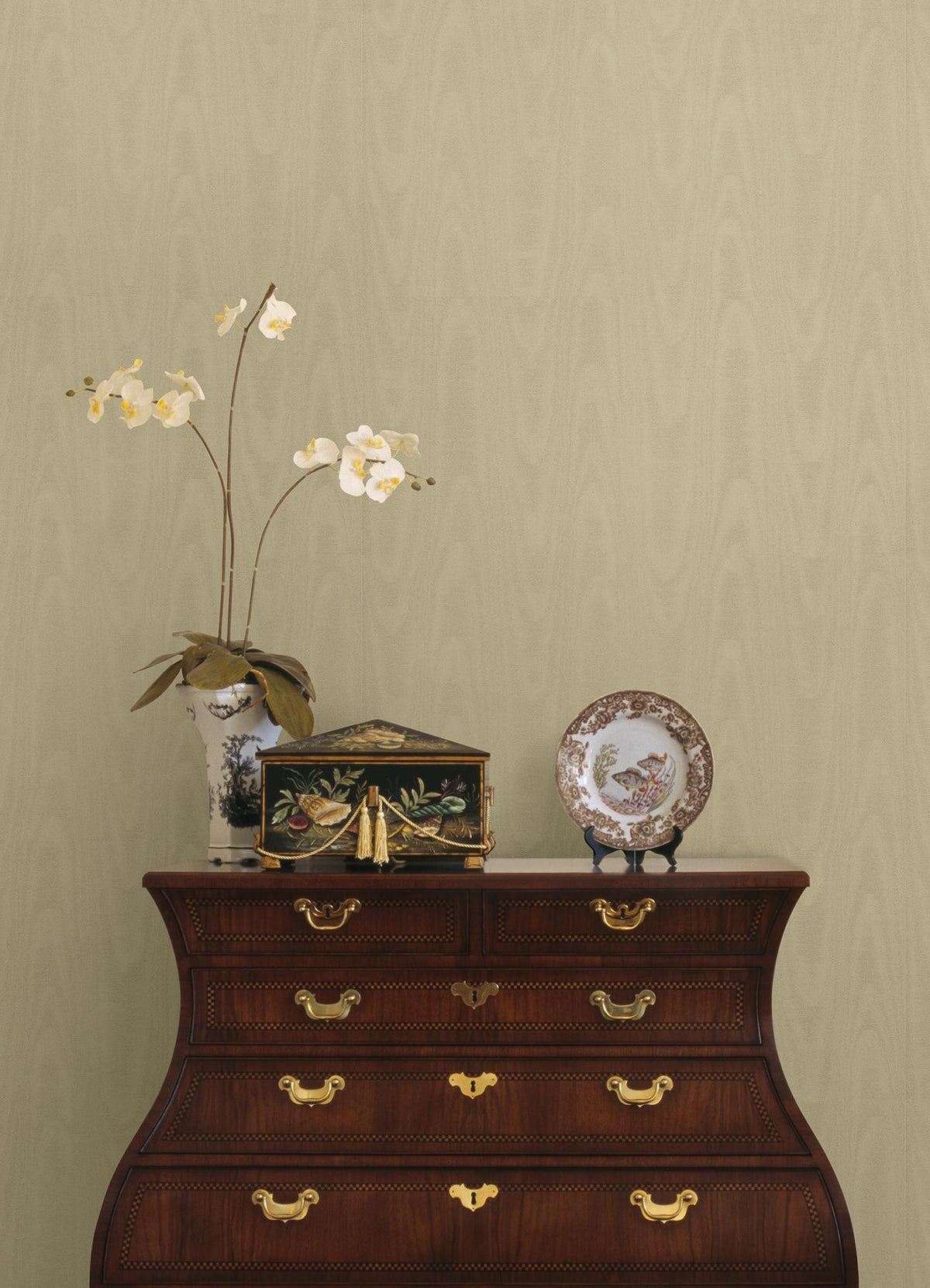 York Angelina Gold Moire Wallpaper