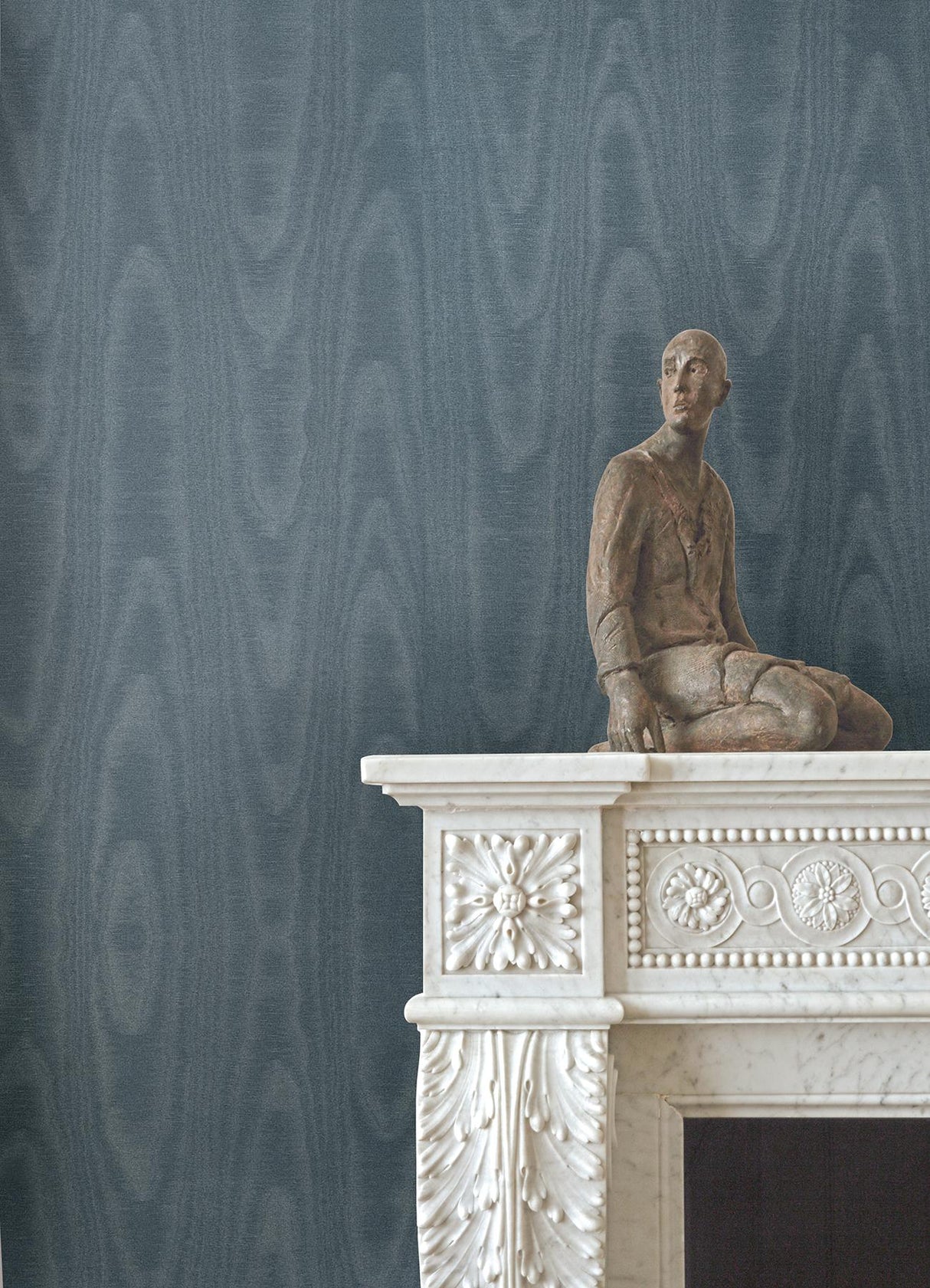 York Angelina Denim Moire Wallpaper