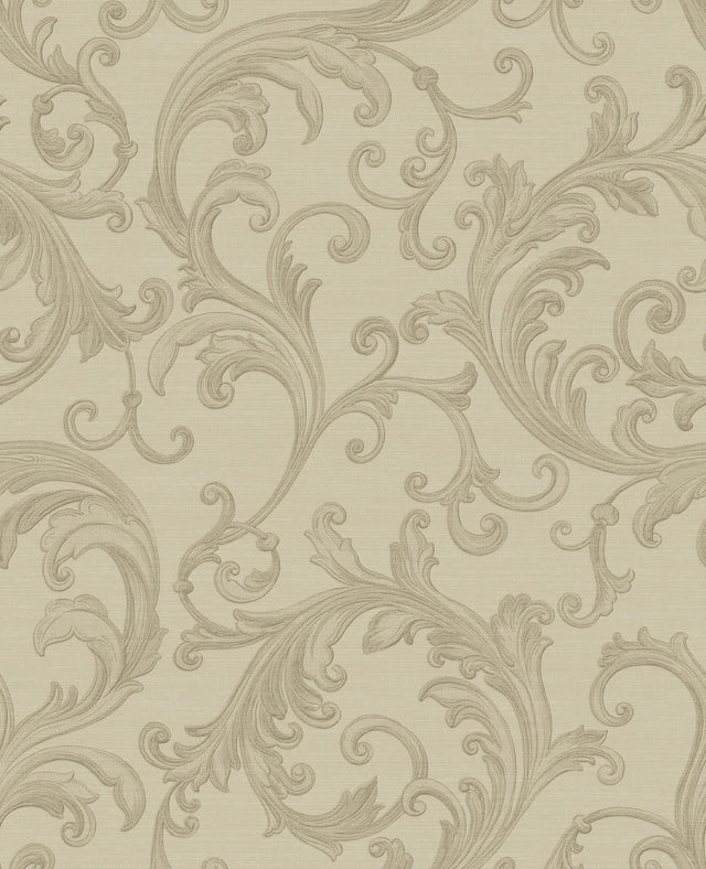 York Noemi Taupe Acanthus Wallpaper