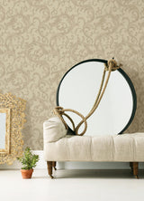 York Noemi Taupe Acanthus Wallpaper