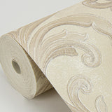 York Noemi Taupe Acanthus Wallpaper