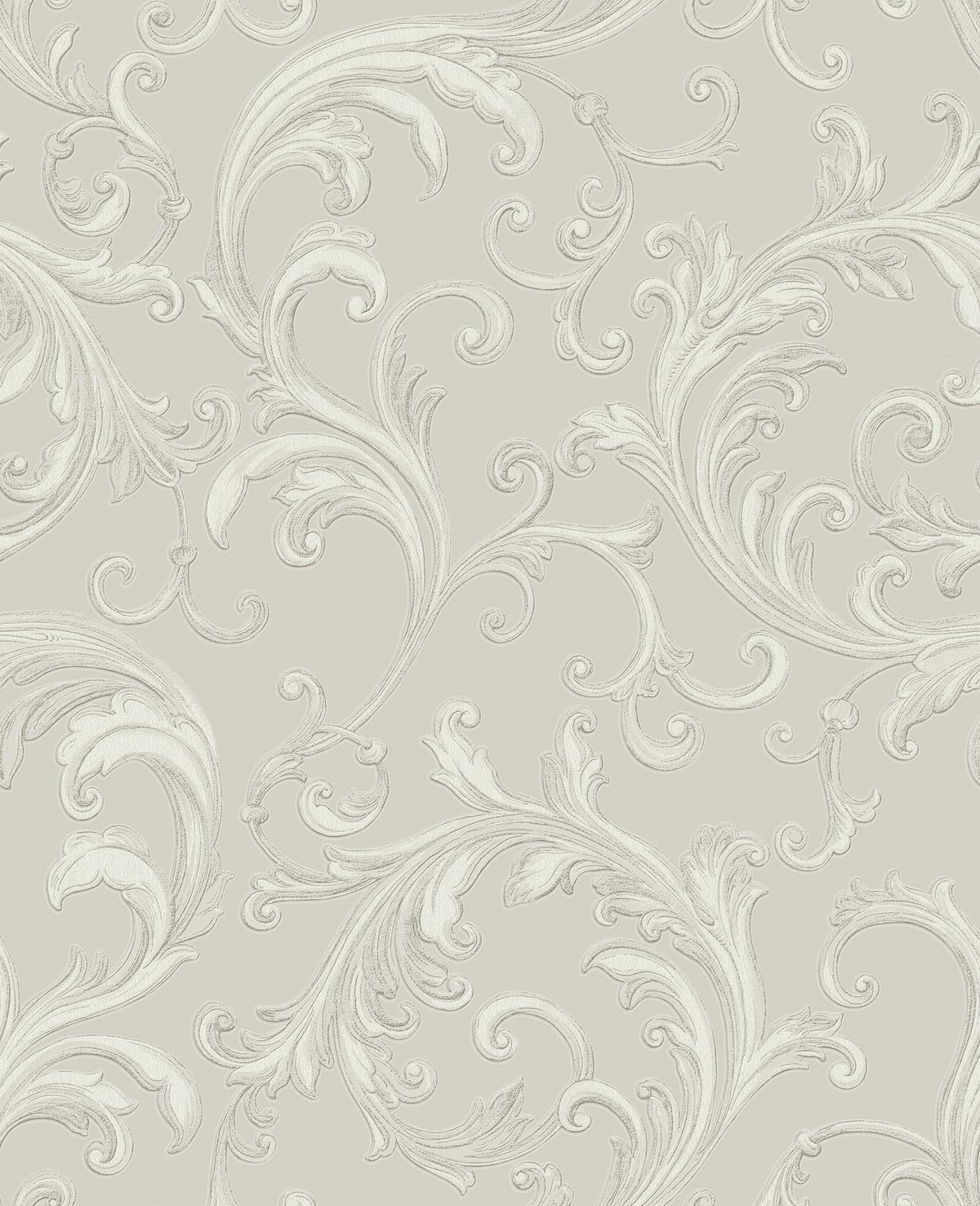 York Noemi Silver Acanthus Wallpaper