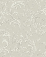 York Noemi Silver Acanthus Wallpaper