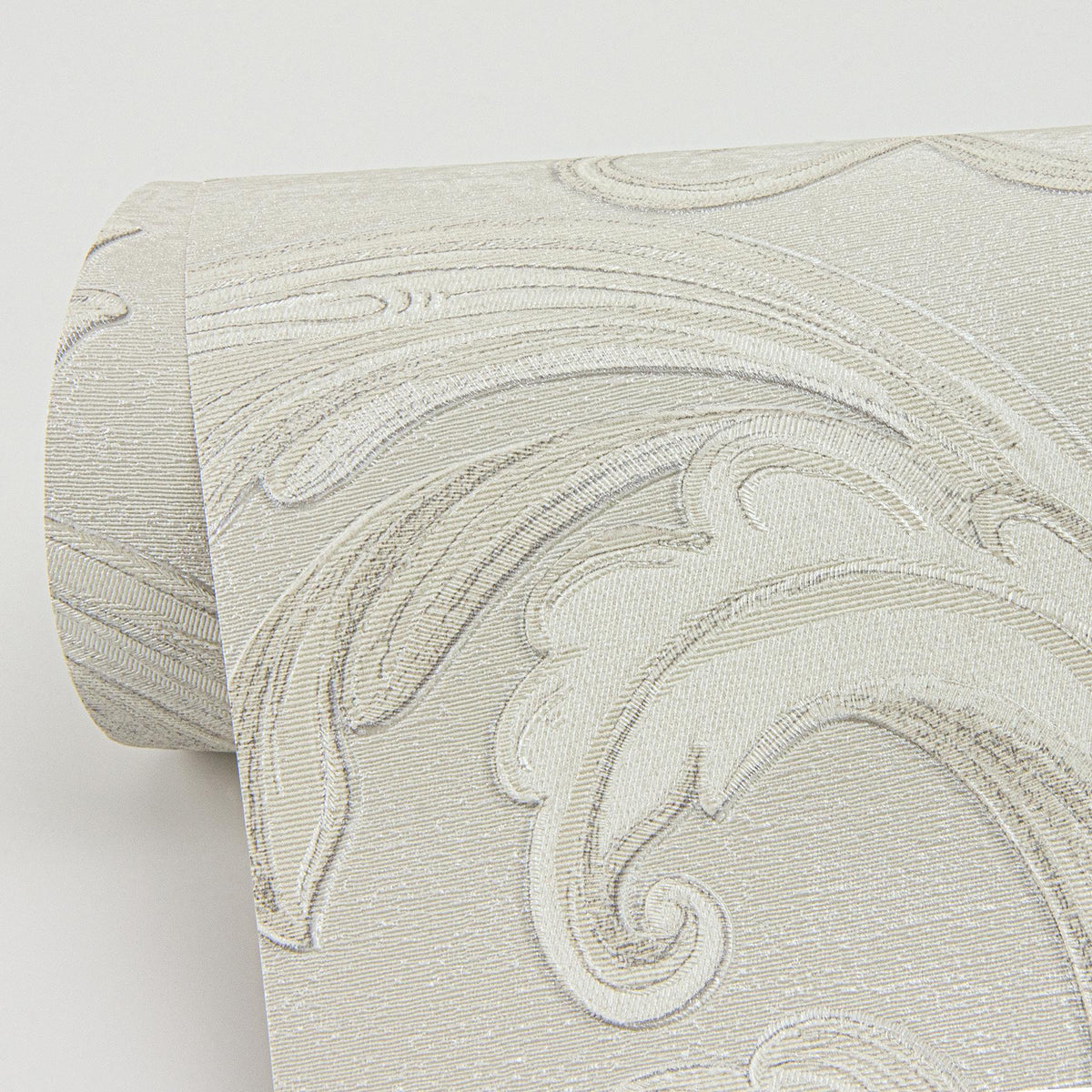 York Noemi Silver Acanthus Wallpaper