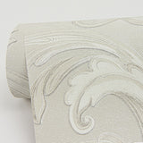 York Noemi Silver Acanthus Wallpaper